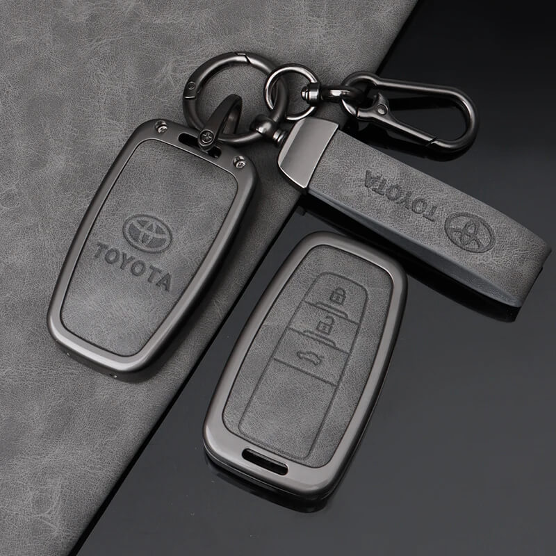 Auto si Moto - Electronice auto - Accesorii electronice auto - Husă cheie auto din piele si aliaj compatibil Toyota CHR Prius Camry Corolla RAV4 2017-2020 - Infinity.ro