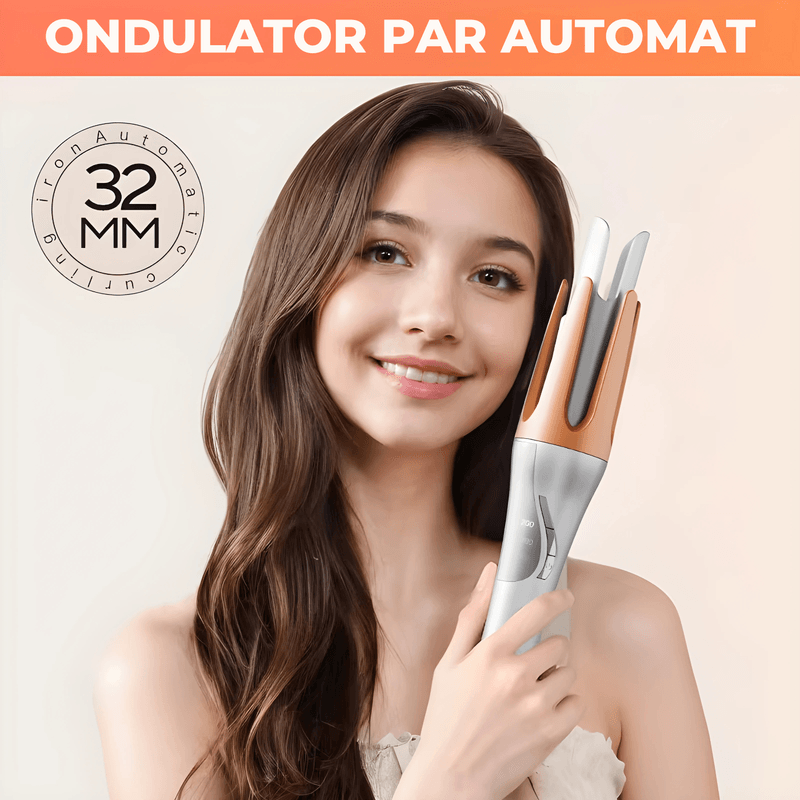 Ingrijire personala si Cosmetice - Aparate & accesorii ingrijire personala - Hair styling - Ondulatoare - Ondulator automat de par cu rotatie inteligenta, Incalzire rapida, Protectie anti-arsura, Bucle perfecte, Argintiu - Infinity.ro