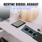 Casa si Gradina - Electrice - Prize - Priza incorporabila in blat ATOMKIT®, ideala pentru Blat Mobila, 3 prize Shucko, Cablu atasat, 16A, 240V-2400W, Negru - Infinity.ro