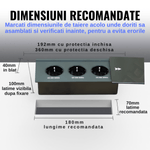 Casa si Gradina - Electrice - Prize - Priza incorporabila in blat ATOMKIT®, ideala pentru Blat Mobila, 3 prize Shucko, Cablu atasat, 16A, 240V-2400W, Negru - Infinity.ro