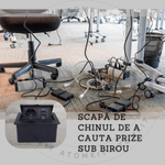 Casa si Gradina - Electrice - Prize - Priza Incastrabila Mobilier ATOMKIT® cu USB-C PD 20W si USB-A, 1 Priza Alimentare, Cablu Atasat, Negru - Infinity.ro