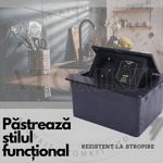Casa si Gradina - Electrice - Prize - Priza Incastrabila Mobilier ATOMKIT® cu USB-C PD 20W si USB-A, 1 Priza Alimentare, Cablu Atasat, Negru - Infinity.ro