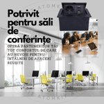 Casa si Gradina - Electrice - Prize - Priza Incastrabila Mobilier ATOMKIT® cu USB-C PD 20W si USB-A, 1 Priza Alimentare, Cablu Atasat, Negru - Infinity.ro