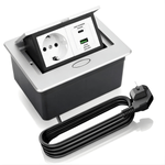 Casa si Gradina - Electrice - Prize - Priza Incastrabila Mobilier ATOMKIT® cu USB-C PD 20W si USB-A, 1 Priza Alimentare, Cablu Atasat, Gri - Infinity.ro