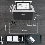 Casa si Gradina - Electrice - Prize - Priza Incastrabila Mobilier ATOMKIT® cu USB-C PD 20W si USB-A, 1 Priza Alimentare, Cablu Atasat, Gri - Infinity.ro