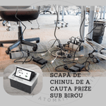 Casa si Gradina - Electrice - Prize - Priza Incastrabila Mobilier ATOMKIT® cu USB-C PD 20W si USB-A, 1 Priza Alimentare, Cablu Atasat, Gri - Infinity.ro