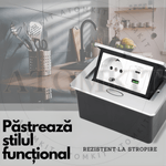 Casa si Gradina - Electrice - Prize - Priza Incastrabila Mobilier ATOMKIT® cu USB-C PD 20W si USB-A, 1 Priza Alimentare, Cablu Atasat, Gri - Infinity.ro