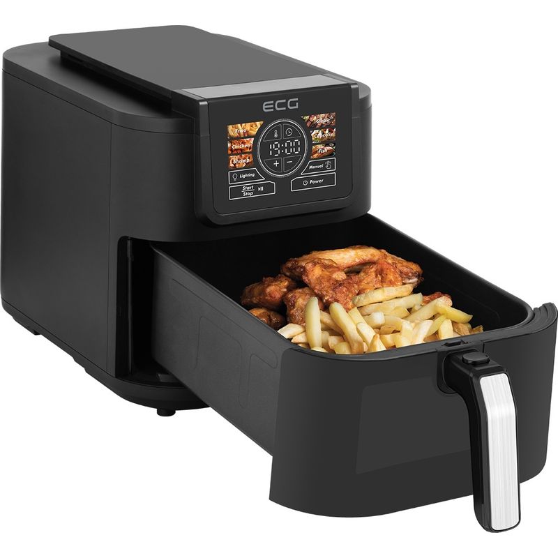Electronice si Electrocasnice - Electrocasnice bucatarie - Aparate de gatit & desert - Friteuze - Friteuza cu aer cald AF 8020 Ai Slim Fry, 1700 W, 8 litri, 100-200°C, 6 programe automate, Program AI Smart, negru - Infinity.ro
