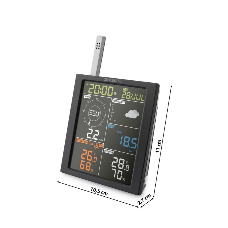 Casa si Gradina - Electrice - Ceasuri si statii meteo - Statie meteo profesionala GoGEN ME 3700, viteza, directia si rafalele vantului, senzor ploaie, Wi-Fi 100 metri, color - Infinity.ro