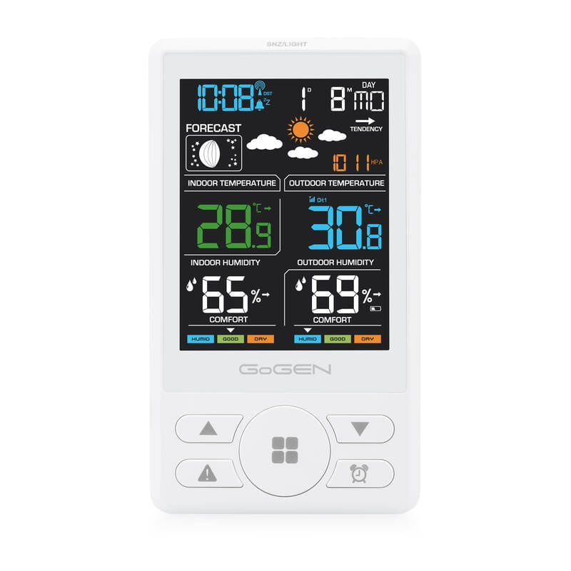Casa si Gradina - Electrice - Ceasuri si statii meteo - Statie meteo cu prognoza animata GoGEN ME 1250W, LCD color, senzor extern fara fir, alb - Infinity.ro