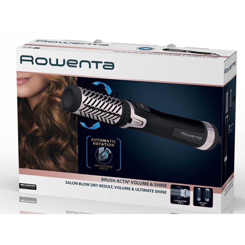 Ingrijire personala si Cosmetice - Aparate & accesorii ingrijire personala - Hair styling - Perii de par electrice - Perie rotativa Rowenta Brush Activ'Dry & Style CF9550F0, 1000 W, 3 accesorii, 3 trepte de temperatura/viteza - Infinity.ro