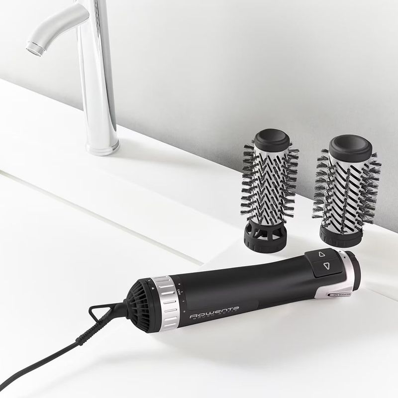 Ingrijire personala si Cosmetice - Aparate & accesorii ingrijire personala - Hair styling - Perii de par electrice - Perie rotativa Rowenta Brush Activ'Dry & Style CF9550F0, 1000 W, 3 accesorii, 3 trepte de temperatura/viteza - Infinity.ro