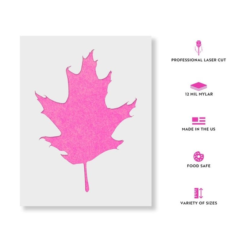 Casa si Gradina - Decoratiuni - DIY - Sabloane decorative pereti - Sablon Perete vopsire, tencuiala 0.7mm Oak Leaf Refolosibil, model MXSP7185, 200 x 200 mm - Infinity.ro