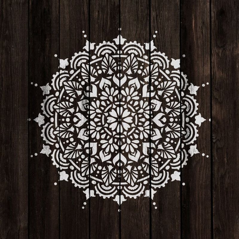 Casa si Gradina - Decoratiuni - DIY - Sabloane decorative pereti - Sablon Perete vopsire, tencuiala 0.7mm Paradise Mandala Refolosibil, model MXSP7146, 800 x 800 mm - Infinity.ro