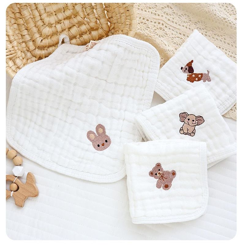 Jucarii, Copii si Bebe - Igiena si ingrijire - Baia bebelusului - Prosoape si halate de baie copii - Set 5 Prosopele din Muselina Bumbac 100% REDQUIT® – Ultra-Moi, Reutilizabile,  Albe - Infinity.ro