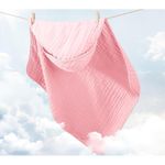 Jucarii, Copii si Bebe - Igiena si ingrijire - Baia bebelusului - Prosoape si halate de baie copii - Set 2x Prosop de baie cu gluga  REDQUIT® pentru bebelusi din muselina - 80x80cm,  100% bumbac - Infinity.ro