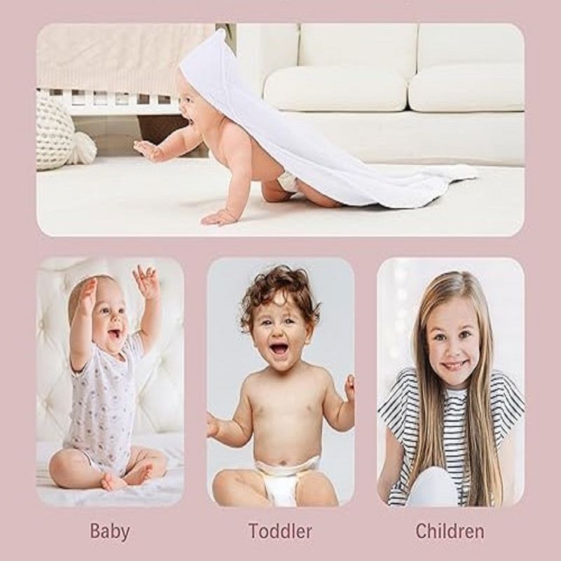 Jucarii, Copii si Bebe - Igiena si ingrijire - Baia bebelusului - Prosoape si halate de baie copii - Set 2x Prosop de baie cu gluga  REDQUIT® pentru bebelusi din muselina - 80x80cm,  100% bumbac - Infinity.ro