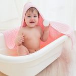 Jucarii, Copii si Bebe - Igiena si ingrijire - Baia bebelusului - Prosoape si halate de baie copii - Set 2x Prosop de baie cu gluga  REDQUIT® pentru bebelusi din muselina - 80x80cm,  100% bumbac - Infinity.ro