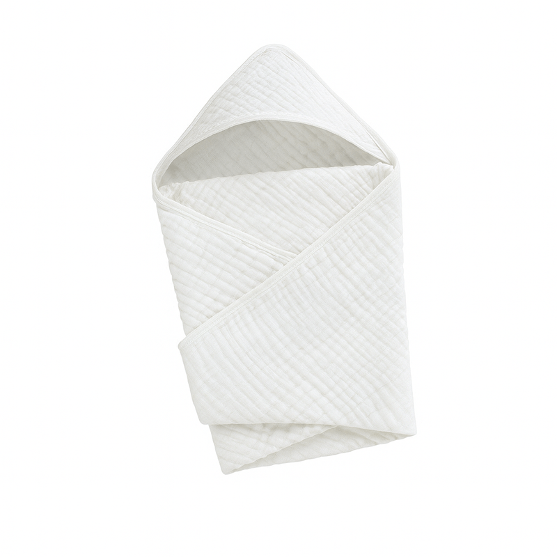 Jucarii, Copii si Bebe - Igiena si ingrijire - Baia bebelusului - Prosoape si halate de baie copii - Set 2x Prosop de baie cu gluga  REDQUIT® pentru bebelusi din muselina - 80x80cm,  100% bumbac - Infinity.ro