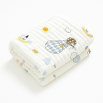 Jucarii, Copii si Bebe - Igiena si ingrijire - Baia bebelusului - Prosoape si halate de baie copii - Prosop muselina/bumbac REDQUIT®, alb cu baloane, 70×90 cm – pentru bebelusi si copii - Infinity.ro