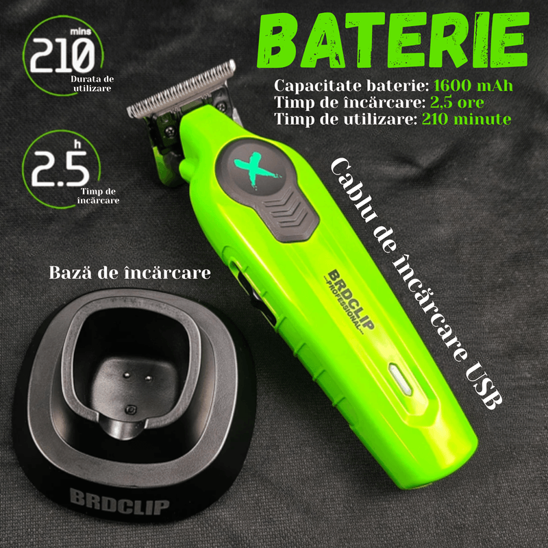 Ingrijire personala si Cosmetice - Aparate & accesorii ingrijire personala - Aparate de ras si tuns - Aparate de tuns - Trimmer Profesional BIRAI BRDPRO 2, Rezistenta La Apa IPX7, Motor Puternic 7700 RPM, Set Accesorii, Uz Casnic Si Salon - Infinity.ro