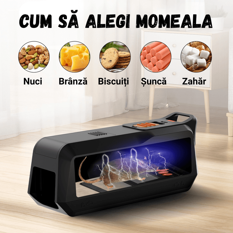 Casa si Gradina - Gradinarit si plante - Intretinere gradina - Articole daunatori gradina - Capcana electrica pentru rozatoare, BIRAI K3, reutilizabila, cu alarma sonora, 8x6x4cm, negru - Infinity.ro