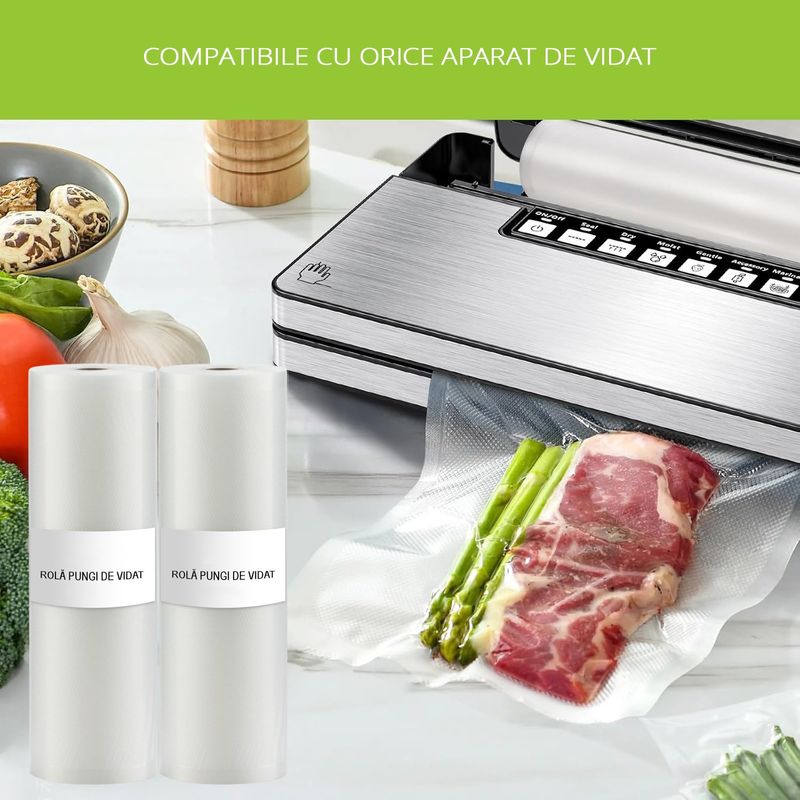 Electronice si Electrocasnice - Electrocasnice bucatarie - Mixere, tocatoare & roboti de bucatarie - Aparate de vidat - Rola Pungi de Vidat Gofrate MRG MJM, 30 x 300 cm, Pentru Aparat de Vidat - Infinity.ro