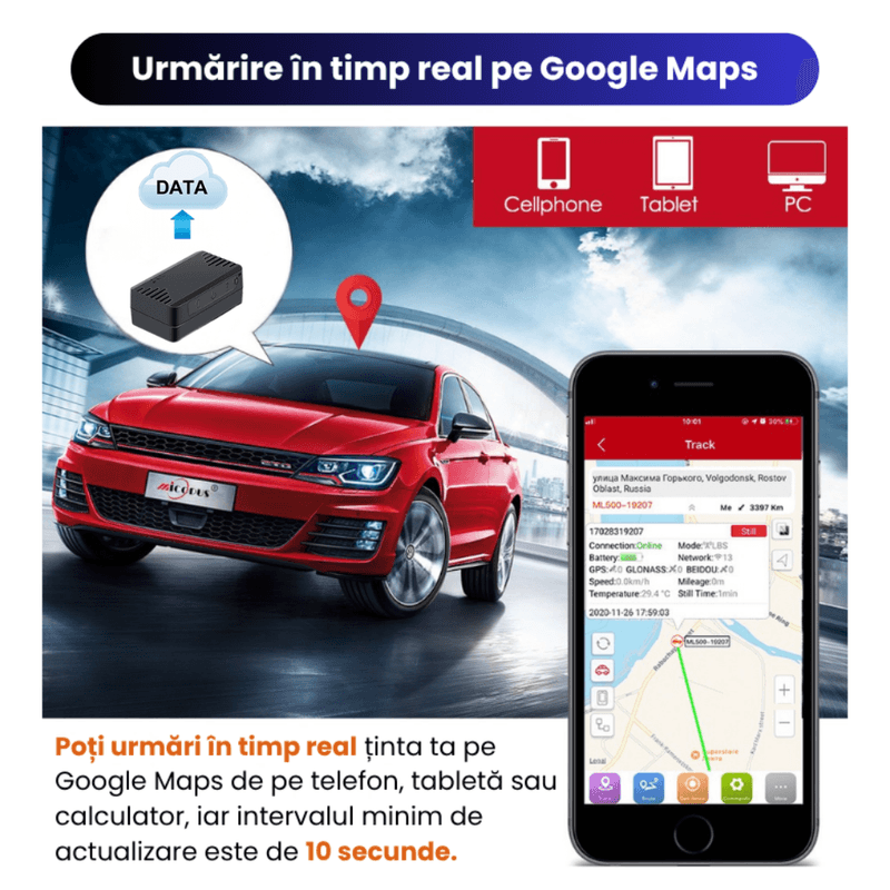 Laptop, Telefoane si Tablete - Wearables si gadgeturi - Gadgeturi - Dispozitive anti-pierdere - Mini GPS Tracker ML100G Discret, Localizare in Timp Real, Microfon Ascuns, Autonomie Ridicata – ZeroSecrets - Infinity.ro