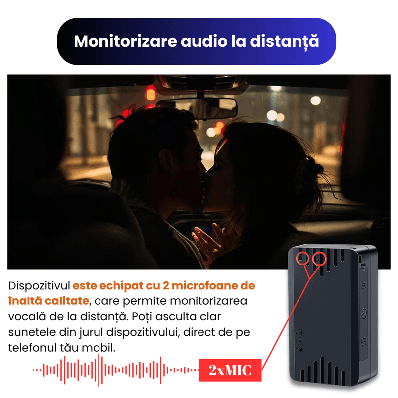 Laptop, Telefoane si Tablete - Wearables si gadgeturi - Gadgeturi - Dispozitive anti-pierdere - Mini GPS Tracker ML100G Discret, Localizare in Timp Real, Microfon Ascuns, Autonomie Ridicata – ZeroSecrets - Infinity.ro