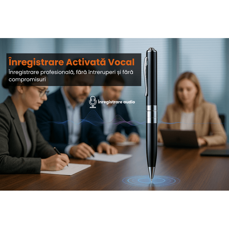 Laptop, Telefoane si Tablete - Wearables si gadgeturi - Gadgeturi - Dispozitive spionaj - Pix Spion cu Inregistrare Vocala HD, Activare Vocala, 8GB, Inregistreaza pana la 96h – ZeroSecrets - Infinity.ro