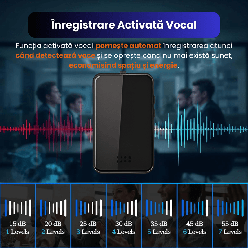 TV, Audio-Video si Foto - Portabile audio - Reportofoane - Mini Reportofon Z20 16GB cu Microfon Ascuns, Activare Vocala, Magnet, Inregistrare pana la 192h – ZeroSecrets - Infinity.ro