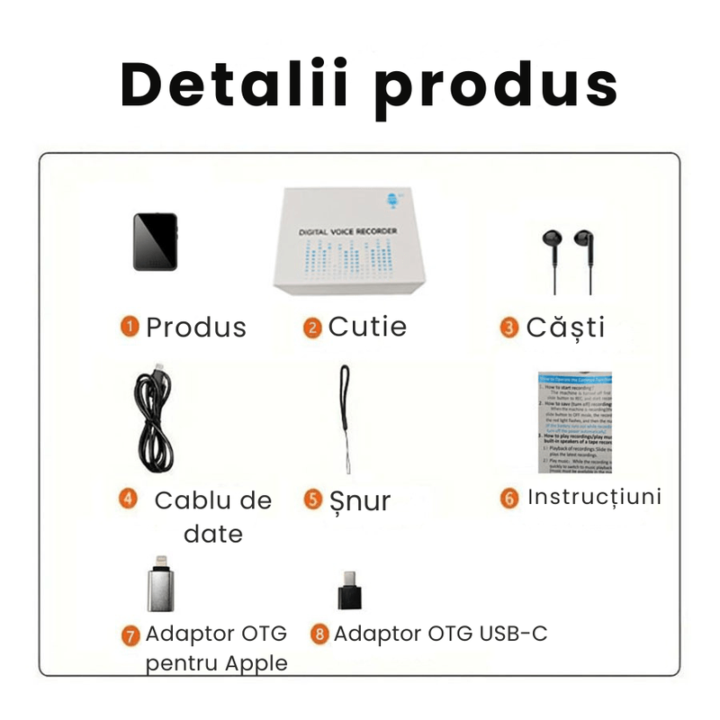 TV, Audio-Video si Foto - Portabile audio - Reportofoane - Mini Reportofon Z26 16GB Negru, Inregistrare pana la 192h, Activare Vocala, Magnet Dublu – ZeroSecrets - Infinity.ro