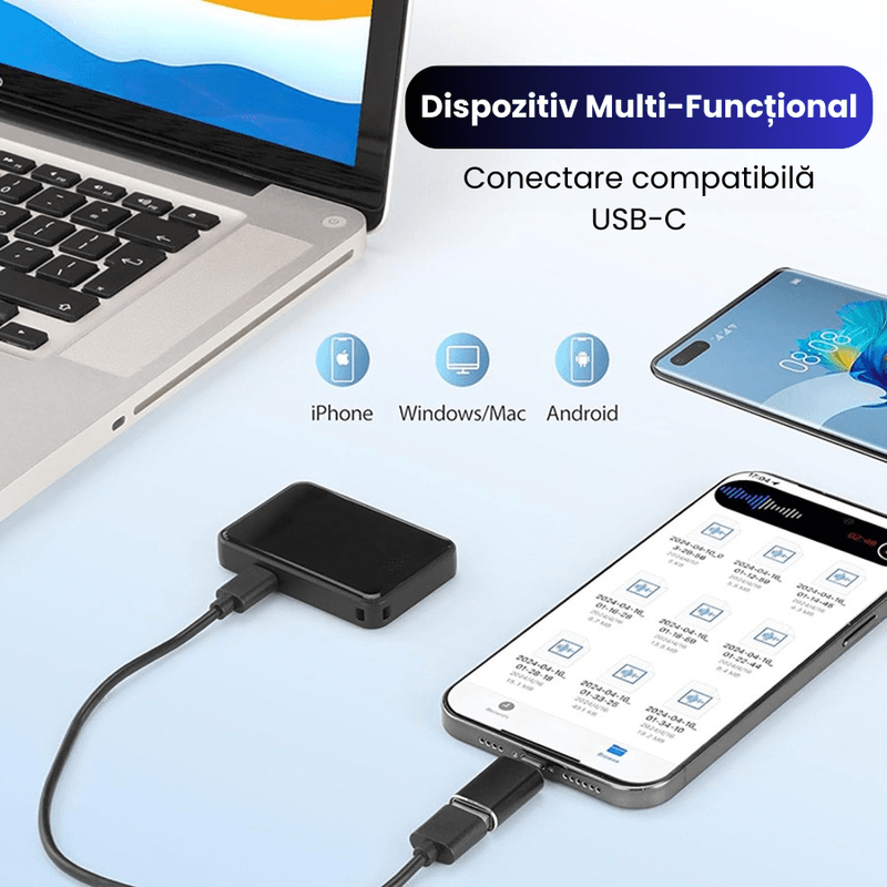 TV, Audio-Video si Foto - Portabile audio - Reportofoane - Mini Reportofon Z26 32GB Negru, Inregistrare pana la 384h, Activare Vocala, Magnet Dublu – ZeroSecrets - Infinity.ro