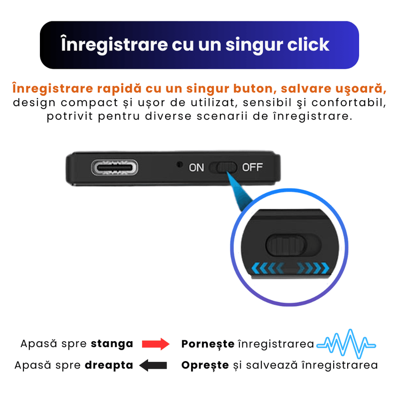 TV, Audio-Video si Foto - Portabile audio - Reportofoane - Mini Reportofon Z26 32GB Negru, Inregistrare pana la 384h, Activare Vocala, Magnet Dublu – ZeroSecrets - Infinity.ro