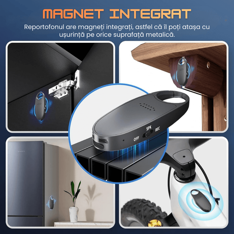 TV, Audio-Video si Foto - Portabile audio - Reportofoane - Mini Reportofon Portabil Magnetic, Activare Vocala, 16GB, Inregistrare pana la 192h – Zero Secrets - Infinity.ro