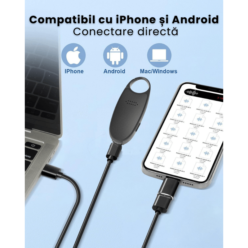 TV, Audio-Video si Foto - Portabile audio - Reportofoane - Mini Reportofon Tip Breloc Magnetic, Activare Vocala, 32GB, Inregistrare pana la 384h – Zero Secrets - Infinity.ro