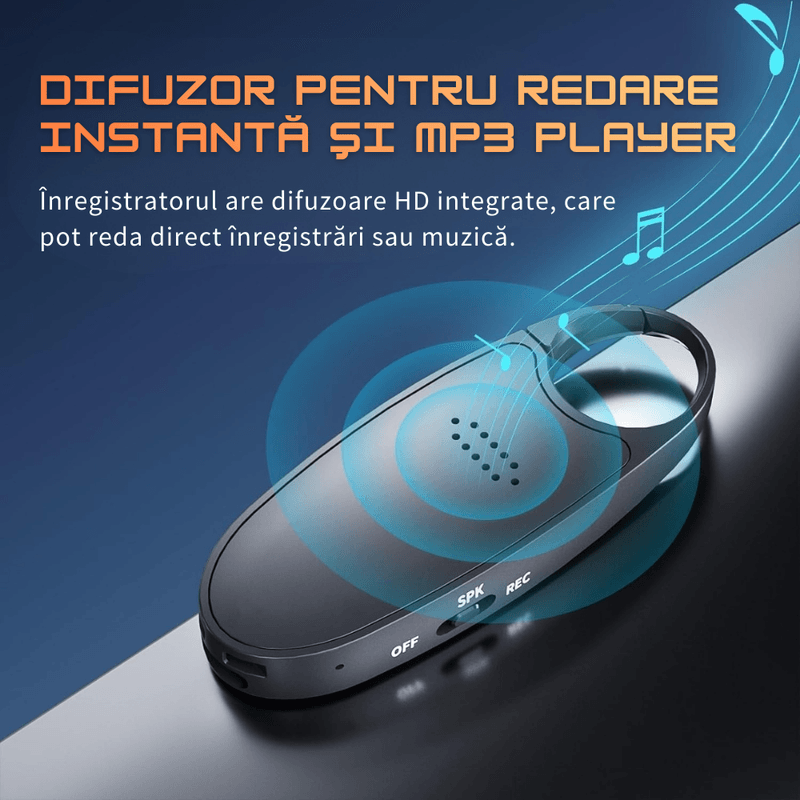 TV, Audio-Video si Foto - Portabile audio - Reportofoane - Mini Reportofon Tip Breloc Magnetic, Activare Vocala, 32GB, Inregistrare pana la 384h – Zero Secrets - Infinity.ro