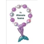 Fashion, accesorii si bijuterii - Copii - Lenjerie si pijamale copii - Costume de baie copii - Coada de Sirena THK®, Albastru Cosmic cu bratara HandMade by Alessia Ioana - 140 cm - 9-10 ani - Infinity.ro