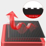 Casa si Gradina - Constructii - Scari si accesorii interioare - Scari aluminiu/ otel - Scara pliabila metalica 5 trepte, antiderapanta, compacta, rosie, 165 cm - Infinity.ro