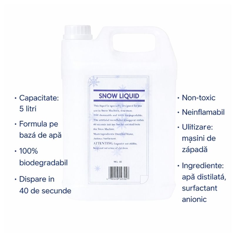 Casa si Gradina - Decoratiuni - Decoratiuni petrecere - Accesorii pentru petrecere - Lichid zapada artificiala, pentru masini de zapada, non-toxic, biodegradabil, 5L - Infinity.ro