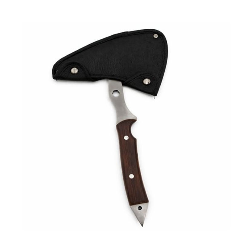 Casa si Gradina - Gradinarit si plante - Unelte gradinarit - Topoare - Set doua topoare multifunctionale din otel cu maner ergonomic si spargator geam, 53 cm, maro - Infinity.ro