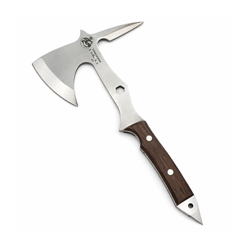 Casa si Gradina - Gradinarit si plante - Unelte gradinarit - Topoare - Set doua topoare multifunctionale din otel cu maner ergonomic si spargator geam, 53 cm, maro - Infinity.ro