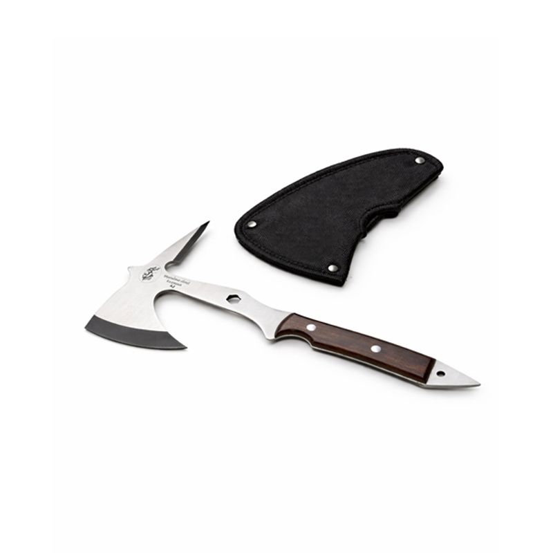 Casa si Gradina - Gradinarit si plante - Unelte gradinarit - Topoare - Set doua topoare multifunctionale din otel cu maner ergonomic si spargator geam, 53 cm, maro - Infinity.ro