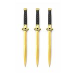 Sport si Outdoor - Camping - Cutite, bricege si accesorii - Cutite si bricege - Set 3 Bricege tip Stiletto, deschidere manuala, 33 cm, lama metalica aurie - Infinity.ro