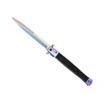 Sport si Outdoor - Camping - Cutite, bricege si accesorii - Cutite si bricege - Set 2 Bricege tip Stiletto, multicolor/auriu, deschidere manuala, lungime 33 cm, lama metalica - Infinity.ro