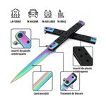 Sport si Outdoor - Camping - Cutite, bricege si accesorii - Cutite si bricege - Set 2 Bricege tip Stiletto, multicolor/auriu, deschidere manuala, lungime 33 cm, lama metalica - Infinity.ro