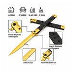 Sport si Outdoor - Camping - Cutite, bricege si accesorii - Cutite si bricege - Set 2 Bricege tip Stiletto, deschidere manuala, lungime 33 cm, lama metalica, maro/auriu - Infinity.ro