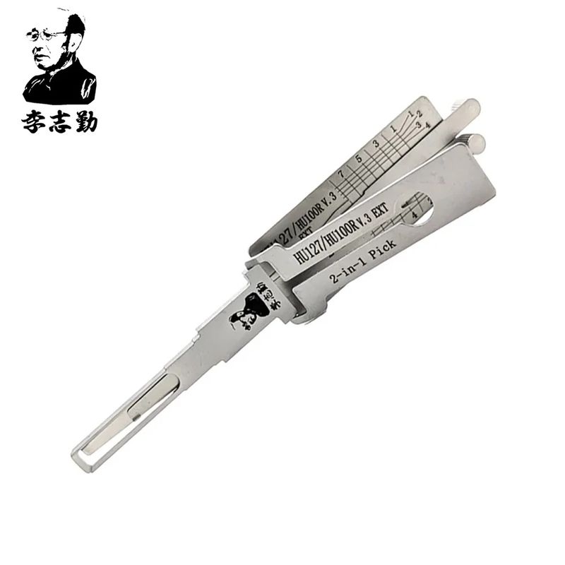 Auto si Moto - Reparatii si depanare - Scule auto - Scule si truse auto - Decodor auto Lishi HU100R HU127 2 in 1 pick pentru chei BMW F Series, lama HU100R 8 cut, contact usa portbagaj - Infinity.ro