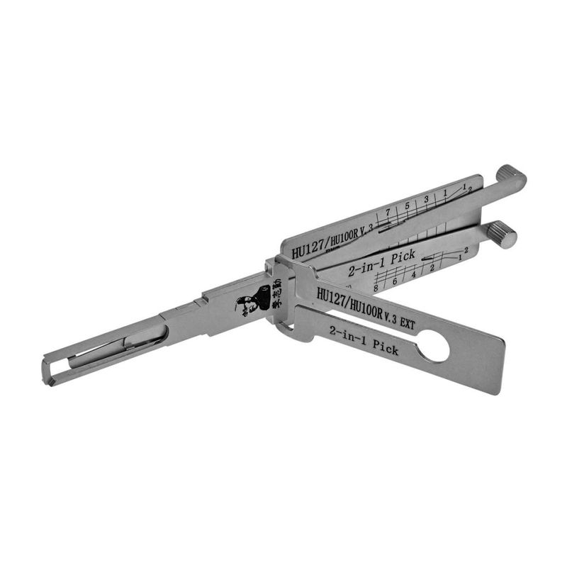 Auto si Moto - Reparatii si depanare - Scule auto - Scule si truse auto - Decodor auto Lishi HU100R HU127 2 in 1 pick pentru chei BMW F Series, lama HU100R 8 cut, contact usa portbagaj - Infinity.ro