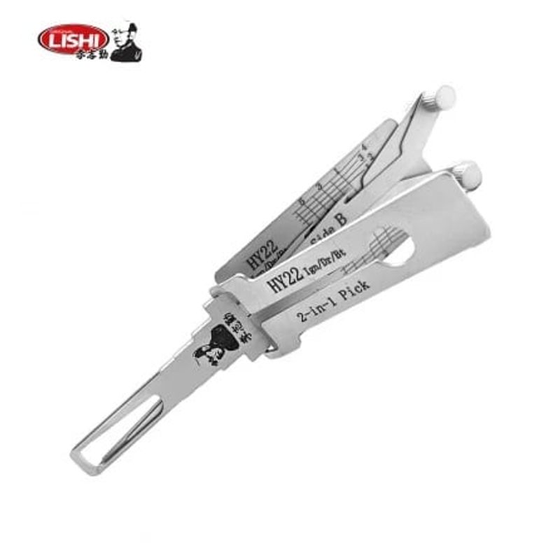 Auto si Moto - Reparatii si depanare - Sisteme de diagnoza - Decodor auto Lishi HY22 2 in 1 pick pentru chei Hyundai Kia, contact usa portbagaj, lama HY22 KIA7 T14 - Infinity.ro